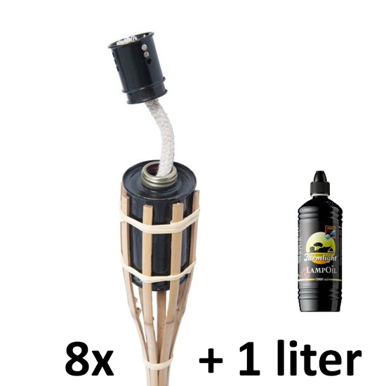 Tuinfakkel bamboe - naturel - 122 cm