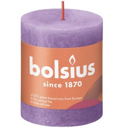Bolsius violet rustiek stompkaars 80/68 (35 uur) Eco Shine Vibrant Violet