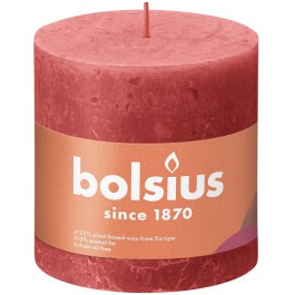 Bolsius zalm roze rustiek stompkaarsen 100/100 (62 uur) Eco Shine Blossom Pink