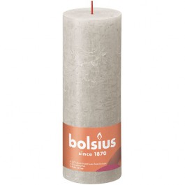 Bolsius lichtgrijs rustiek stompkaarsen 190/68 (85 uur) Eco Shine Sandy Grey