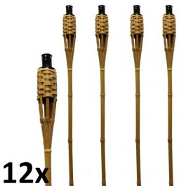 12 stuks bruine bamboe fakkels lengte 120 cm