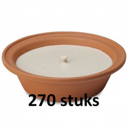 45 stuks Terracotta vlamschaal tuinkaars ivoor - wit 16 branduren 65/230