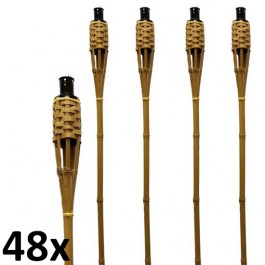 48 stuks bruine bamboe fakkels lengte 120 cm