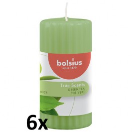 6 stuks Bolsius green tea - groene thee geurkaarsen 120/58