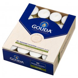 360 stuks witte 4,5 uur waxinelichtjes in goudkleurige cups 18/38 Gouda