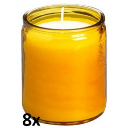 8 stuks amber transparante star lights van Bolsius in voordeel verpakking