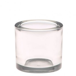 Robuuste theelicht houder van glas 60x 65 mm