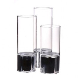 4 stuks maxi theelichthouders van glas