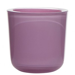 Transparant fuchsia glazen refill kaarsen- en theelichtjes houder 75/75