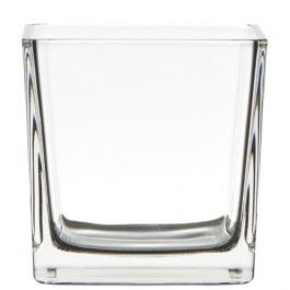 6 stuks glazen maxi theelicht- en kaarsenhouders vierkant 120/120/120