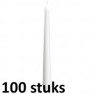 100 stuks witte gotische kaarsen 25 cm lengte, als voordeel verpakking