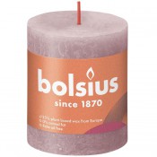 Bolsius poeder roze rustiek stompkaars 80/68 (35 uur) Eco Shine Ash Pink