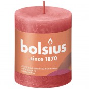 Bolsius zalm roze rustiek stompkaars 80/68 (35 uur) Eco Shine Blossom Pink