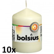 10 stuks ivoor stompkaarsen 120/60 van Bolsius extra goedkoop in een voordeel verpakking