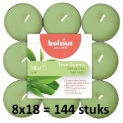 144 stuks Bolsius groene thee geurende theelichtjes