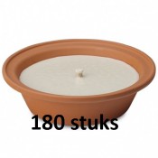 45 stuks Terracotta vlamschaal tuinkaars ivoor - wit 16 branduren 65/230