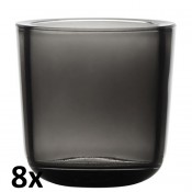 8 stuks antraciet refill houders 75/75 van glas