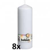 8 stuks witte stompkaarsen 200/70 van Bolsius extra goedkoop in een voordeel verpakking