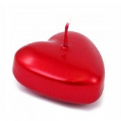 12 stuks rood metalliek gelakte hart drijfkaarsen set (4 uur)