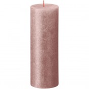Bolsius metalliek roze gelakte rustieke stompkaarsen 190/68 (85 uur) Shimmer Metallic Pink