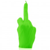 Prachtig fluorescerend groene gelakte Hand FCK figuurkaars