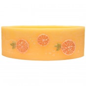 Sinaasappel geurende ovale wax windlicht 95/125/270 (incl. 2 stuks 3 uurs theelichten)