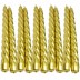10 stuks goud gelakte swirl - spiraal kaarsen - twisted candles gold 230/22 (7 uur)
