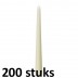 200 stuks dinerkaarsen van 24,5 cm lengte in de kleur ivoor, als voordeelverpakking