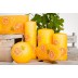 Sinaasappel geurende bolkaars, stompkaarsen en ovale geurkaars 90/185/12 op standaard 