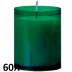 60 stuks refill kaarsen in donkergroen transparant kunststof kaarsenhouders, voordeel verpakking