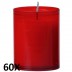 60 stuks refill kaarsen in rood transparant kunststof kaarsenhouders, voordeel verpakking