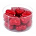 12 stuks rood metalliek gelakte hart drijfkaarsen verpakt