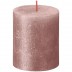 Bolsius metalliek roze gelakte rustieke stompkaarsen 80/68 (35 uur) Shimmer Metallic Pink