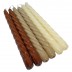 Bruin - beige - ivoor glanzend gelakte spiraal kaarsen - swirl - twisted candles dinerkaarsen 230/22 (7 uur)