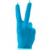 Prachtig fluorescerend blauwe gelakte Hand Peace figuurkaars