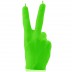 Prachtig fluorescerend groene gelakte Hand Peace figuurkaars