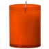 Oranje refill relight kaarsjes in transparante houders van hoogwaardige kwaliteit