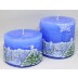 Set blauw Winterlandschap rustieke kaarsen