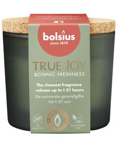 6 stuks Bolsius geurglas Botanic Freshness geurkaarsen met kurk deksel 66/83 mm (21 uur) - grootverpakking