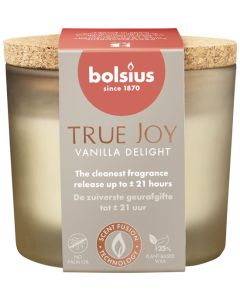 6 stuks Bolsius geurglas Vanilla Delight geurkaarsen met kurk deksel 66/83 mm (21 uur) - grootverpakking