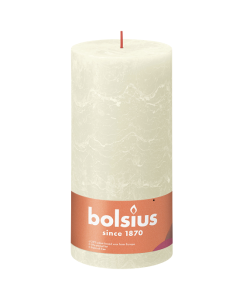 Bolsius ivoor rustiek stompkaarsen 200/100 (125 uur) Eco Shine Soft Pearl