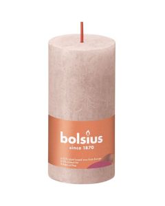 Bolsius poeder roze rustiek stompkaarsen 100/50 (30 uur) Eco Shine Misty Pink