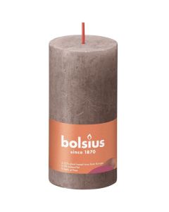 Bolsius taupe rustiek stompkaarsen 100/50 (30 uur) Eco Shine Rustic Taupe 