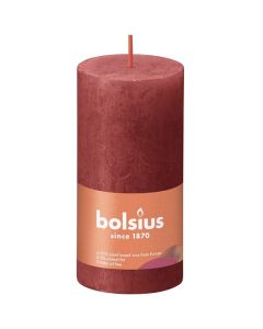 Bolsius rood rustiek stompkaarsen 100/50 (30 uur) Eco Shine Delicate Red