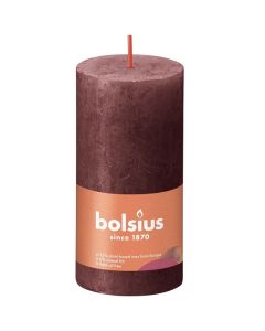 Bolsius wijnrood rustiek stompkaarsen 100/50 (30 uur) Eco Shine Velvet Red