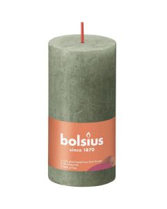 Bolsius olijfgroen rustiek stompkaarsen 100/50 (30 uur) Eco Shine Fresh Olive