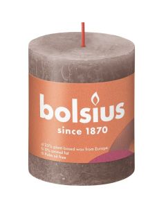 Bolsius rustiek taupe rustiek stompkaars 80/68 (35 uur) Eco Shine Rustic Taupe