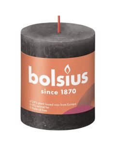 Bolsius antraciet rustiek stompkaars 80/68 (35 uur) Eco Shine Stormy Grey