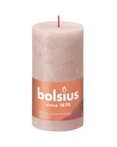 Bolsius poeder roze rustiek stompkaarsen 130/68 (60 uur) Eco Shine Misty Pink