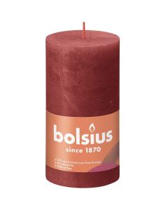 Bolsius rood rustiek stompkaarsen 130/68 (60 uur) Eco Shine Delicate Red